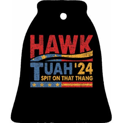 Hawk Tuah 24 Spit On That Thang Ceramic Bell Ornament