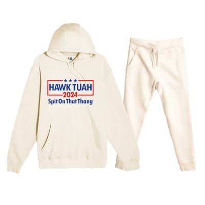 Hawk Tush 2024 Usa Flag Election Parody Premium Hooded Sweatsuit Set