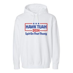 Hawk Tush 2024 Usa Flag Election Parody Garment-Dyed Fleece Hoodie