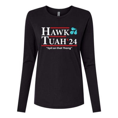 Hawk Tuah 24 Spit On That Thang Womens Cotton Relaxed Long Sleeve T-Shirt