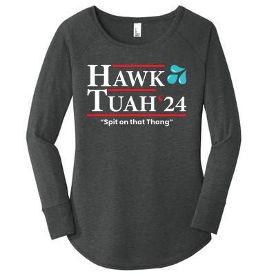 Hawk Tuah 24 Spit On That Thang Women's Perfect Tri Tunic Long Sleeve Shirt