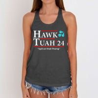 Hawk Tuah 24 Spit On That Thang Women's Knotted Racerback Tank