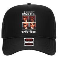 Hawk Tush 2024 Hawk Tuah Trump Embarrassing Airport High Crown Mesh Back Trucker Hat