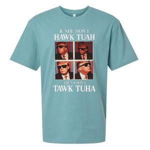 Hawk Tush 2024 Hawk Tuah Trump Embarrassing Airport Sueded Cloud Jersey T-Shirt