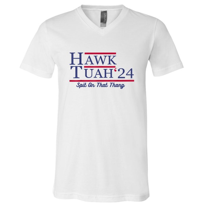 Meme Hawk Tuah 24 Spit On That Thang Funny Gift V-Neck T-Shirt