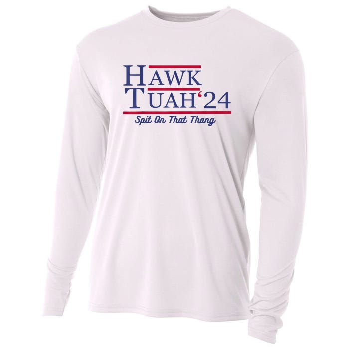 Meme Hawk Tuah 24 Spit On That Thang Funny Gift Cooling Performance Long Sleeve Crew