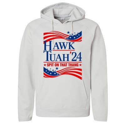 Hawk Tauh 24 Spit On That Thang Usa American Flag Meme Quote Performance Fleece Hoodie