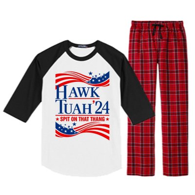 Hawk Tauh 24 Spit On That Thang Usa American Flag Meme Quote Raglan Sleeve Pajama Set