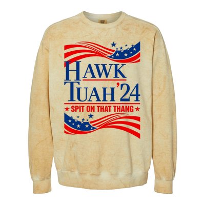 Hawk Tauh 24 Spit On That Thang Usa American Flag Meme Quote Colorblast Crewneck Sweatshirt