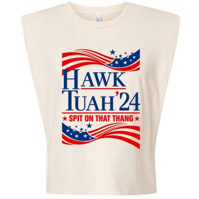 Hawk Tauh 24 Spit On That Thang Usa American Flag Meme Quote Garment-Dyed Women's Muscle Tee