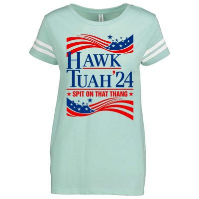 Hawk Tauh 24 Spit On That Thang Usa American Flag Meme Quote Enza Ladies Jersey Football T-Shirt