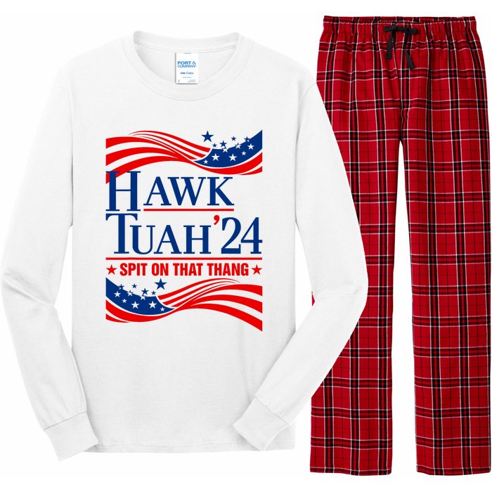 Hawk Tauh 24 Spit On That Thang Usa American Flag Meme Quote Long Sleeve Pajama Set