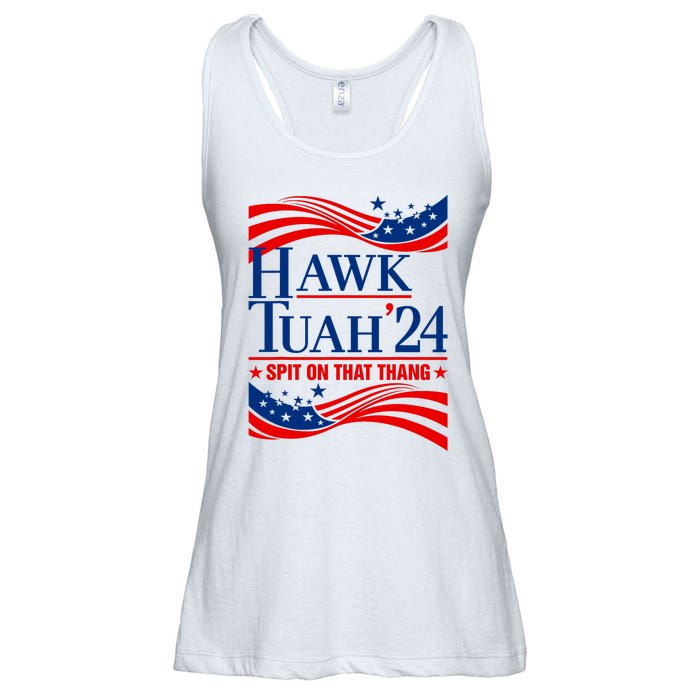 Hawk Tauh 24 Spit On That Thang Usa American Flag Meme Quote Ladies Essential Flowy Tank