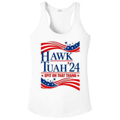 Hawk Tauh 24 Spit On That Thang Usa American Flag Meme Quote Ladies PosiCharge Competitor Racerback Tank