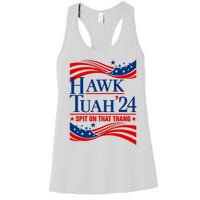 Hawk Tauh 24 Spit On That Thang Usa American Flag Meme Quote Women's Racerback Tank