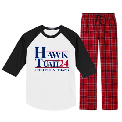 Hawk Tuah 24 Spit On That Thang Funny Saying Raglan Sleeve Pajama Set