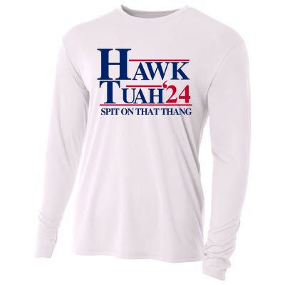 Hawk Tuah 24 Spit On That Thang Funny Saying Cooling Performance Long Sleeve Crew