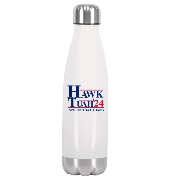 Hawk Tuah 24 Spit On That Thang Funny Saying Stainless Steel Insulated Water Bottle