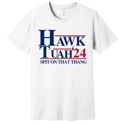 Hawk Tuah 24 Spit On That Thang Funny Saying Premium T-Shirt