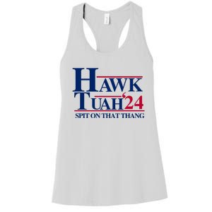 Hawk Tuah 24 Spit On That Thang Funny Saying Women's Racerback Tank