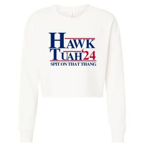 Hawk Tuah 24 Spit On That Thang Funny Saying Cropped Pullover Crew