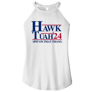 Hawk Tuah 24 Spit On That Thang Funny Saying Women's Perfect Tri Rocker Tank