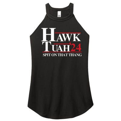 Hawk Tuah 24 Spit On That Thang Funny Saying Women’s Perfect Tri Rocker Tank