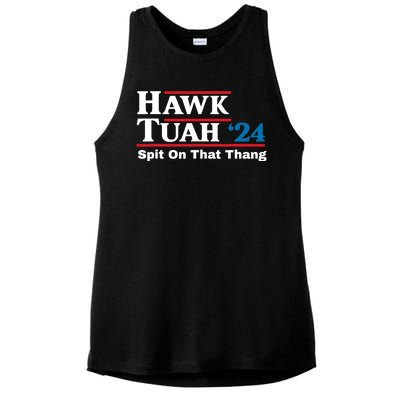 Hawk Tush 24 Spit On That Thing Election Girl Interview Ladies PosiCharge Tri-Blend Wicking Tank