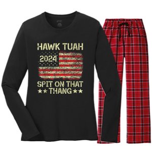 Hawk Tush 2024 Political Satire Women's Long Sleeve Flannel Pajama Set 