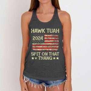 Hawk Tush 2024 Political Satire Women's Knotted Racerback Tank