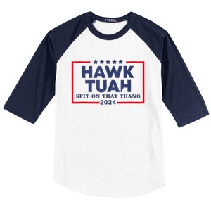 Hawk Tuah 24 Spit On That Thang Baseball Sleeve Shirt