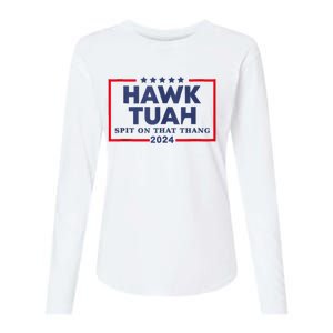 Hawk Tuah 24 Spit On That Thang Womens Cotton Relaxed Long Sleeve T-Shirt