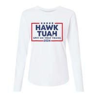 Hawk Tuah 24 Spit On That Thang Womens Cotton Relaxed Long Sleeve T-Shirt