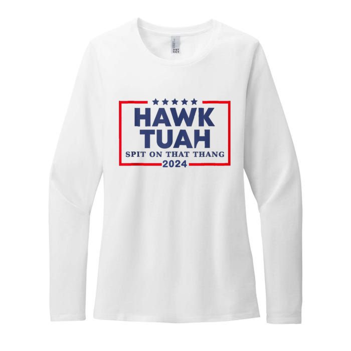 Hawk Tuah 24 Spit On That Thang Womens CVC Long Sleeve Shirt