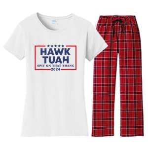 Hawk Tuah 24 Spit On That Thang Women's Flannel Pajama Set