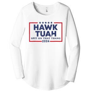 Hawk Tuah 24 Spit On That Thang Women's Perfect Tri Tunic Long Sleeve Shirt