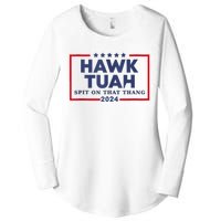 Hawk Tuah 24 Spit On That Thang Women's Perfect Tri Tunic Long Sleeve Shirt