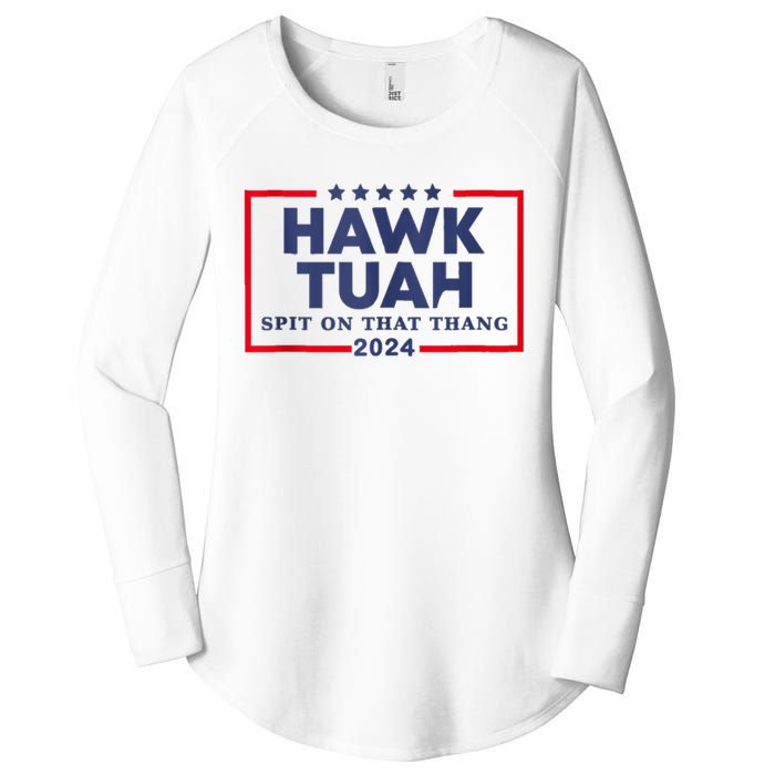 Hawk Tuah 24 Spit On That Thang Women's Perfect Tri Tunic Long Sleeve Shirt