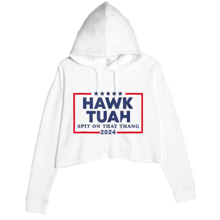 Hawk Tuah 24 Spit On That Thang Crop Fleece Hoodie