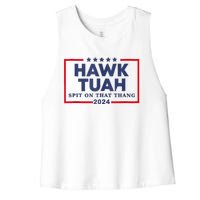 Hawk Tuah 24 Spit On That Thang Women's Racerback Cropped Tank