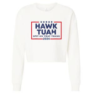 Hawk Tuah 24 Spit On That Thang Cropped Pullover Crew