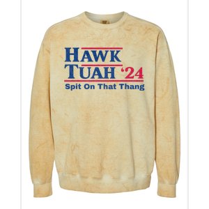 Hawk Tuah 24 Spit On That Thang Hawk Tush For President 2024 Election Parody Colorblast Crewneck Sweatshirt