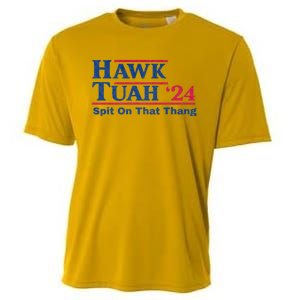 Hawk Tuah 24 Spit On That Thang Hawk Tush For President 2024 Election Parody Cooling Performance Crew T-Shirt