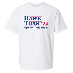 Hawk Tuah 24 Spit On That Thang Hawk Tush For President 2024 Election Parody Sueded Cloud Jersey T-Shirt