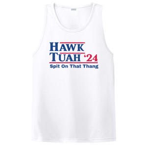 Hawk Tuah 24 Spit On That Thang Hawk Tush For President 2024 Election Parody PosiCharge Competitor Tank