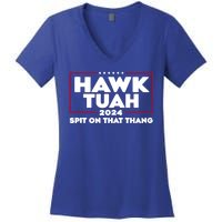 Hawk Tuah 24 Hawk Tuh Utah Girl Women's V-Neck T-Shirt