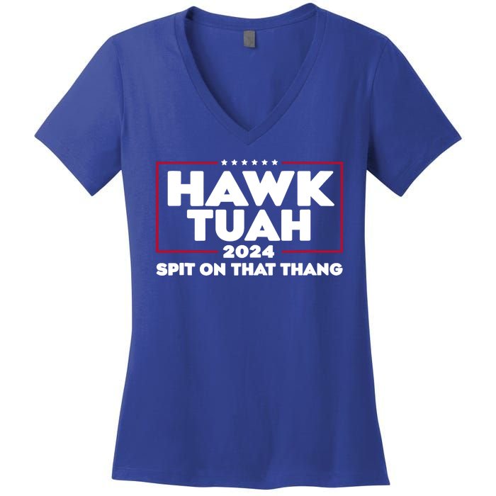 Hawk Tuah 24 Hawk Tuh Utah Girl Women's V-Neck T-Shirt