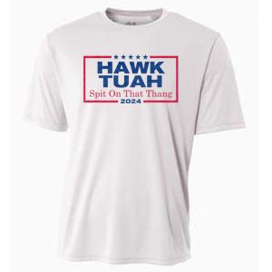 Hawk Tuah 24 Spit On That Thang Hawk Tush For President 2024 Election Parody Cooling Performance Crew T-Shirt