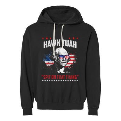 Hawk Tush 2024 Political Parody Humor Garment-Dyed Fleece Hoodie