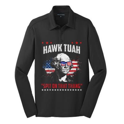 Hawk Tush 2024 Political Parody Humor Silk Touch Performance Long Sleeve Polo